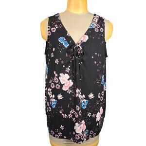 Liberty Love Womens 3XL Sleeveless Top Sheer Lightweight Flowy Floral Vacation